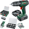 Imp Bosch Green Universalact 18V | Akku-Schlagbohrschrauber | 1,5 Ah + 2,5 Ah Akku + Ladegerät | + Systembox und Zubehör 06039d4107