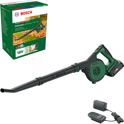 Bosch Universal-Laubbläser 18 V-130 – Laubbläser – inklusive 18 V Li-Ionen-Akku (2,5 Ah) – Ladegerät