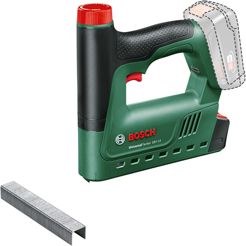 Bosch Universaltacker 18V-14 Akkunagler - ohne 18V Akku und Ladegerät - inkl. 1000 Heftklammern