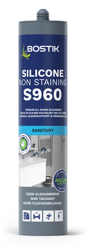 Bostik S960 Silikon hinterlässt keine Flecken | 310 ml | schwarz (12 Stück) - 30620944