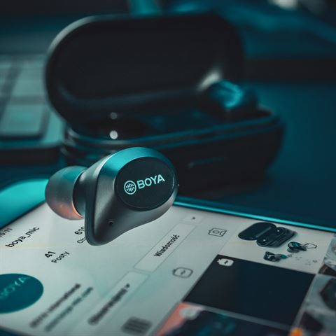 Boya Bluetooth Wireless Stereo-Ohrstöpsel BY-AP1 Schwarz