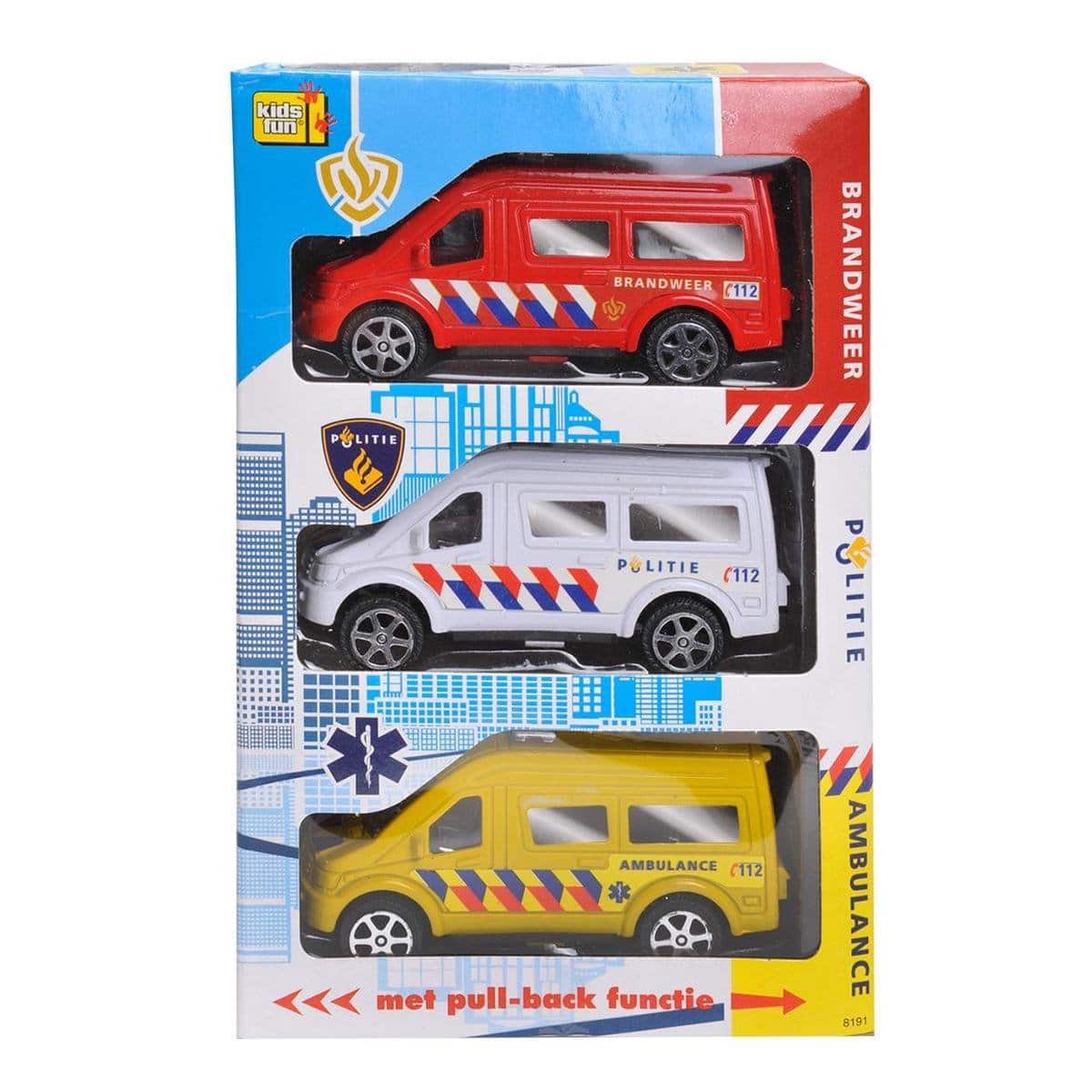 Jonotoys Kinder Spaß Notauto -APOs; S von Plastik, Polizeikranken- und Feuerwehrbrigade