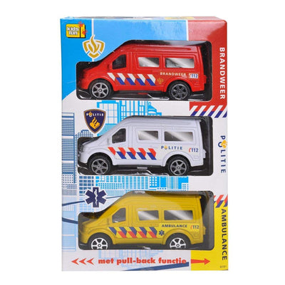 Jonotoys Kinder Spaß Notauto -APOs; S von Plastik, Polizeikranken- und Feuerwehrbrigade