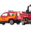 Siku Feuerwehrauto Land Rover Defender mit Rettungsboot