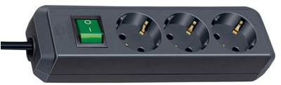 Brennerstuhl eco-line 3-fach schwarze Steckdose mit Schalter | 1152300400 - 1152300400