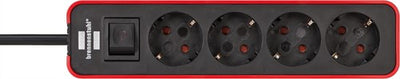 Brennerstuhl ecolor Steckdose 4-fach rot schwarz 1,5m h05vv-f 3g1,5 - 1153240070