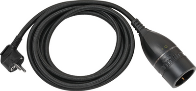 NGK Brennerstuhl hochwertiges Netzteil mit Drehschalter und Textilmantel 3m H05VV-F 3G1,5 schwarz - 1161830010