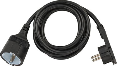 Brennerstuhl Qualitäts-Kunststoff-Verlängerungskabel mit Flachstecker 2 m h05vv-f3g1,5 schwarz – 1168980020