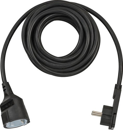 Brennerstuhl Qualitäts-Kunststoff-Verlängerungskabel mit Flachstecker 5 m h05vv-f3g1,5 schwarz – 1168980050