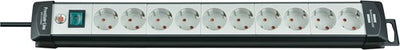 Brennerstuhl premium-line Steckdosenleiste 10-fach schwarz hellgrau 3m h05vv-f 3g1,5