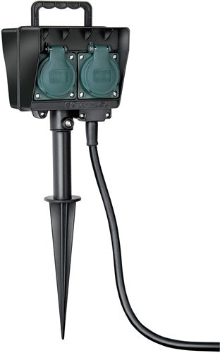 Brennerstuhl Garten-Steckdosenleiste mit Erdungsstift 4x230V-Steckdose für den Garten | 1154440 - 1154440
