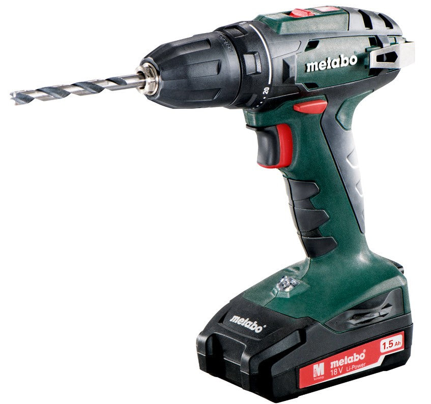Metabo bs 18 Akku-Bohrschrauber | 18v | 2 x 1,5 Ah Li-Power, SC 60 Plus | im Koffer - 602207550