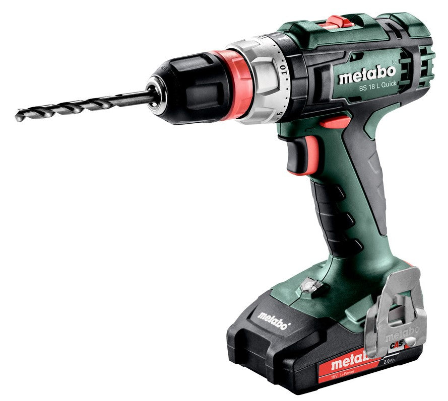 Metabo BS 18 L Schnell-Akku-Bohrschrauber | 18 Volt | 2 x 2,0 Ah Li-Power, SC 60 Plus | in der Metabox - 602320500