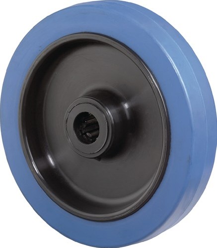 Bs Reserveradrollen | Rad-d. 125 mm Tragkraft 140 kg | Gummiblau | as-d. 15 mm Nabenlänge 50 mm | 1 Stück - b61.125 b61.125