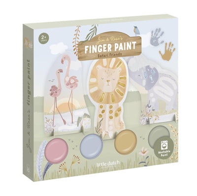 Little Dutch Fingerfarbe - Safari - Komplettset - Geschenktipp - Kreativspielzeug