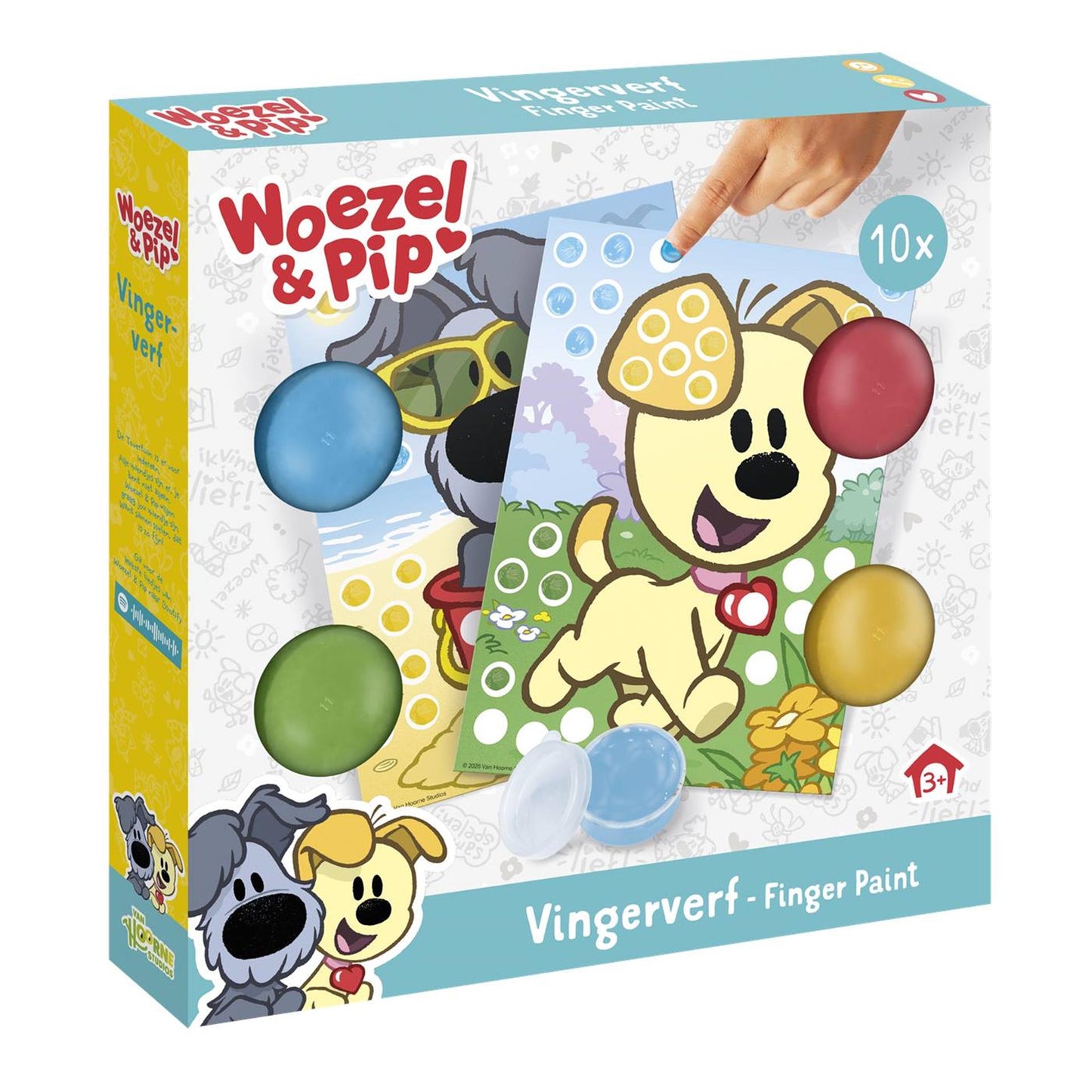 Bambolino Woezel Pip Creative mit Fingerfarbe – kreatives Spielzeug Basteln Junior Kleinkind Vorschulkind – ab 2 Jahren – Geschenktipp Junior