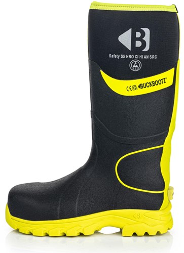 Buckbootz Arbeitsstiefel BBZ8000 S5 schwarz gelb | schwarz gelb | Größe 42 - 00.176.111.42
