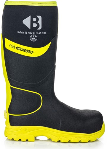 Buckbootz Arbeitsstiefel BBZ8000 S5 schwarz gelb | schwarz gelb | Größe 47 - 00.176.111.47