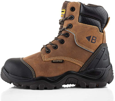 Buckbootz Arbeitsschuh bsh008wpnm hoch s3 + kn | braun | Größe 45 - 00.176.031.45