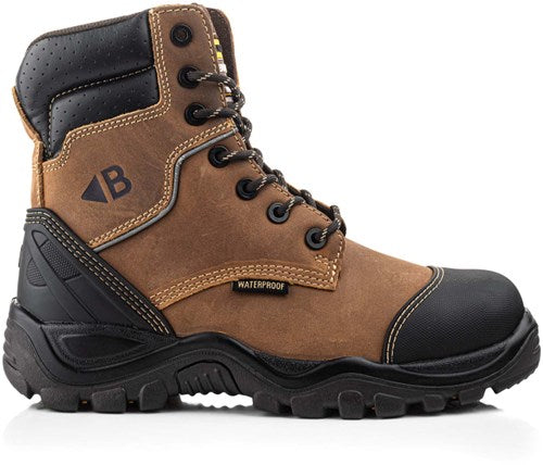 Buckbootz Arbeitsschuh bsh008wpnm hoch s3 + kn | braun | Größe 46 - 00.176.031.46