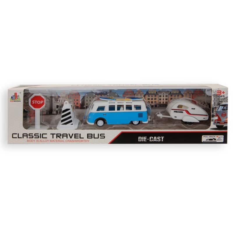 Jonotoys Fahrbus mit Caravan Play Set