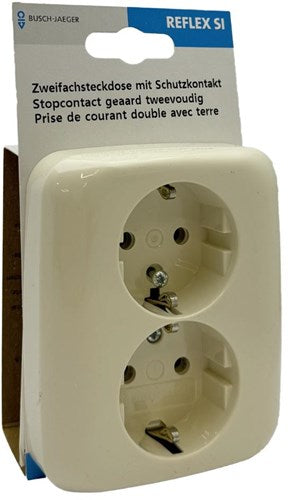 Busch Jaeger creme Einbausteckdose RA doppelt - 4695010