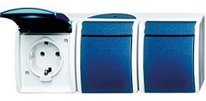 Busch Jaeger SWD-Aufputzsteckdose RA 3-fach horizontal blau - 4696060