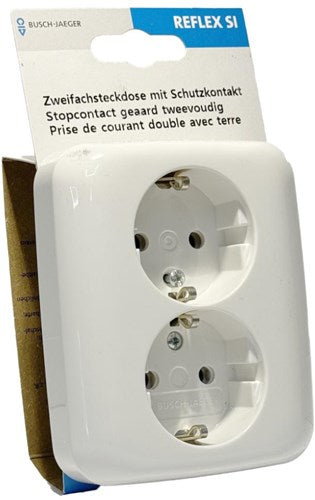 Busch Jaeger weiße Einbausteckdose RA 2-fach - 4695510