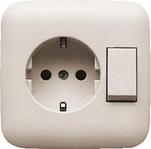 Buchse Jaeger-Kombination 1-poliger Wechsler RA Creme Buchse J 4691860