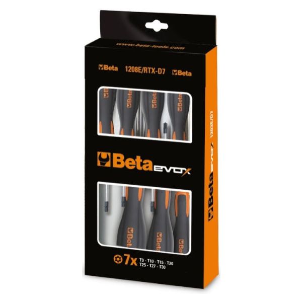 Beta 7-teiliger Set von Schraubendoktorten für Schrauben mit manipulationsfestem TORX®-Profil<br>