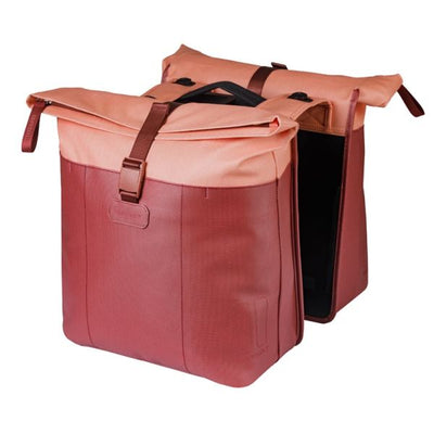 Basil Doppelte Fahrradtasche Vive Mik 28-35l 14 x 30 x 38 cm – Burgunderrosa