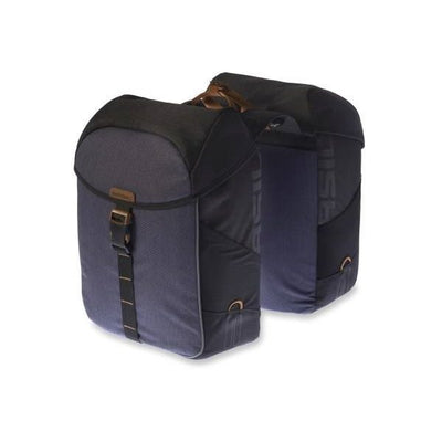 Basil Miles Double Bicycle Bag, wasserdicht, Universal Bridge System, 34L, schwarz-anthrazit