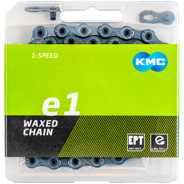 KMC-Kette E1 EPT 110L Single Speed, gewachstes Silber