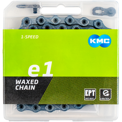 KMC-Kette E1 EPT 110L Single Speed, gewachstes Silber