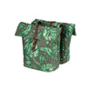 Basil Ever-Green Doppel-Fahrradtasche, recyceltes PET, wasserabweisender Faltverschluss, veganes Leder, 28-32L, Thymiangrün