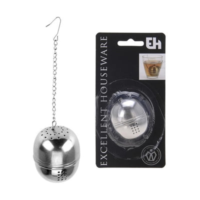 Excellent Houseware Teesieb Ei aus Edelstahl mit Kette