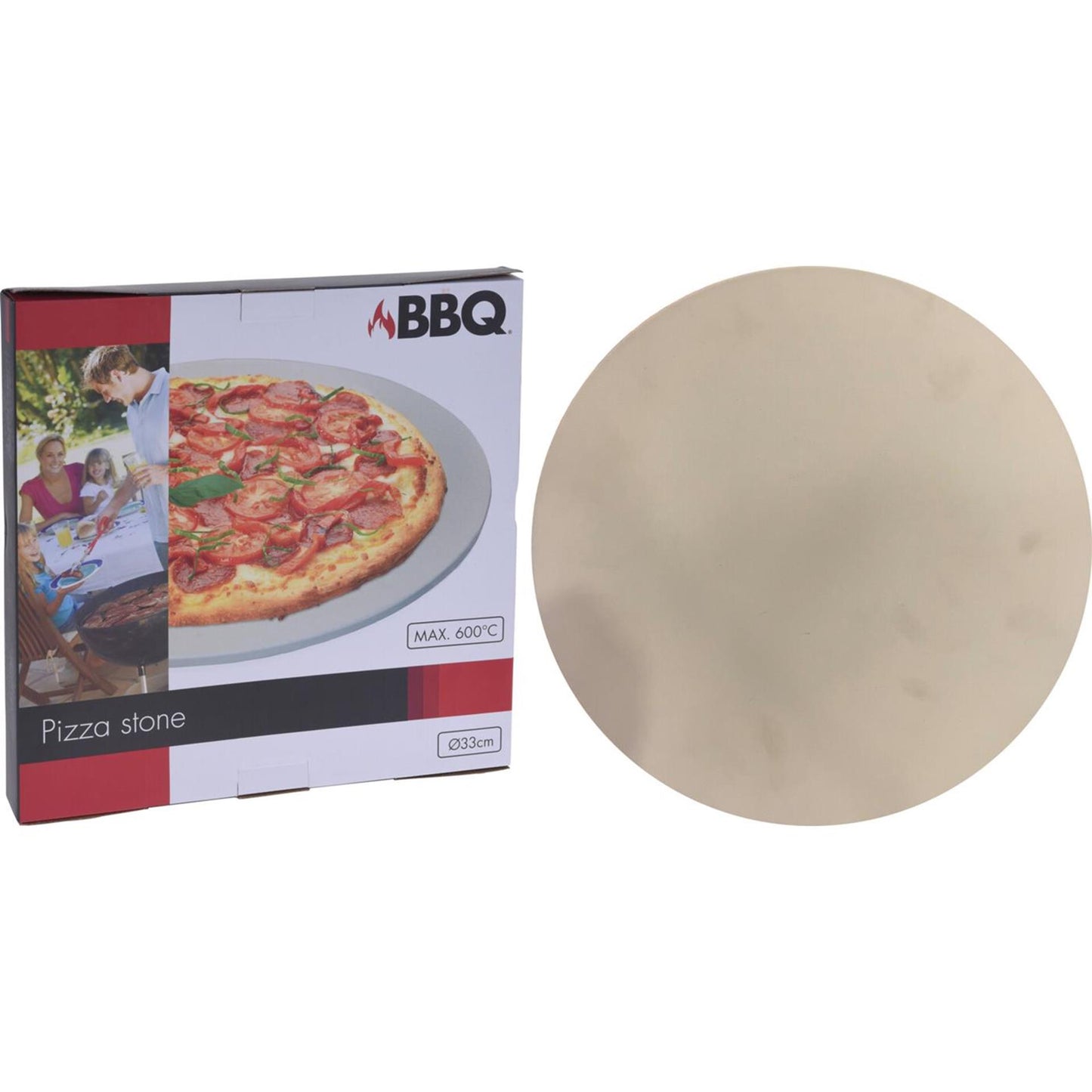 BBQ Pizza -Stein für Grillen bis zu 600 ° C Ø 33 cm Creme