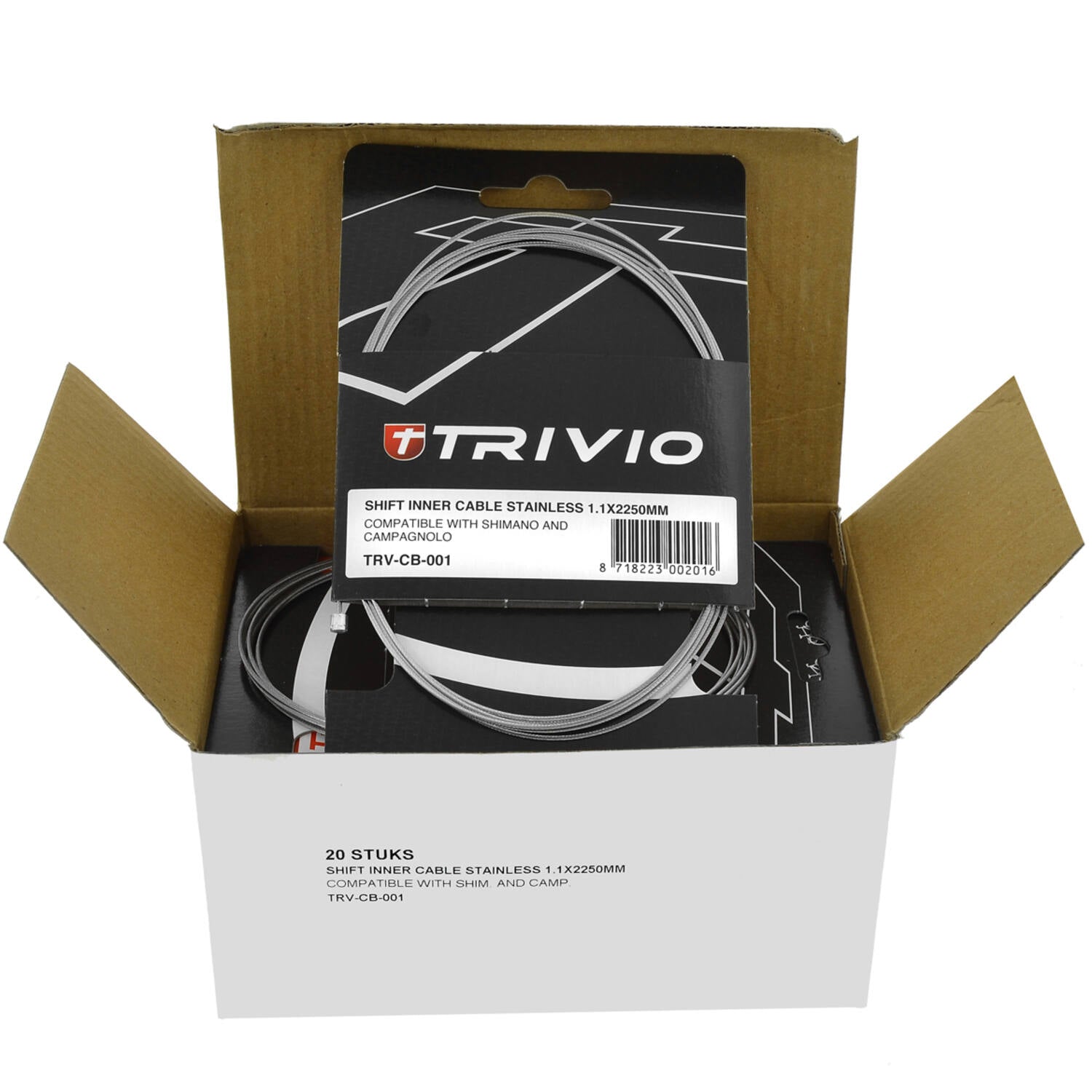 Trivio - Schaltwerkinnenzug Edelstahl 1,1x2250mm - 20 Stk.