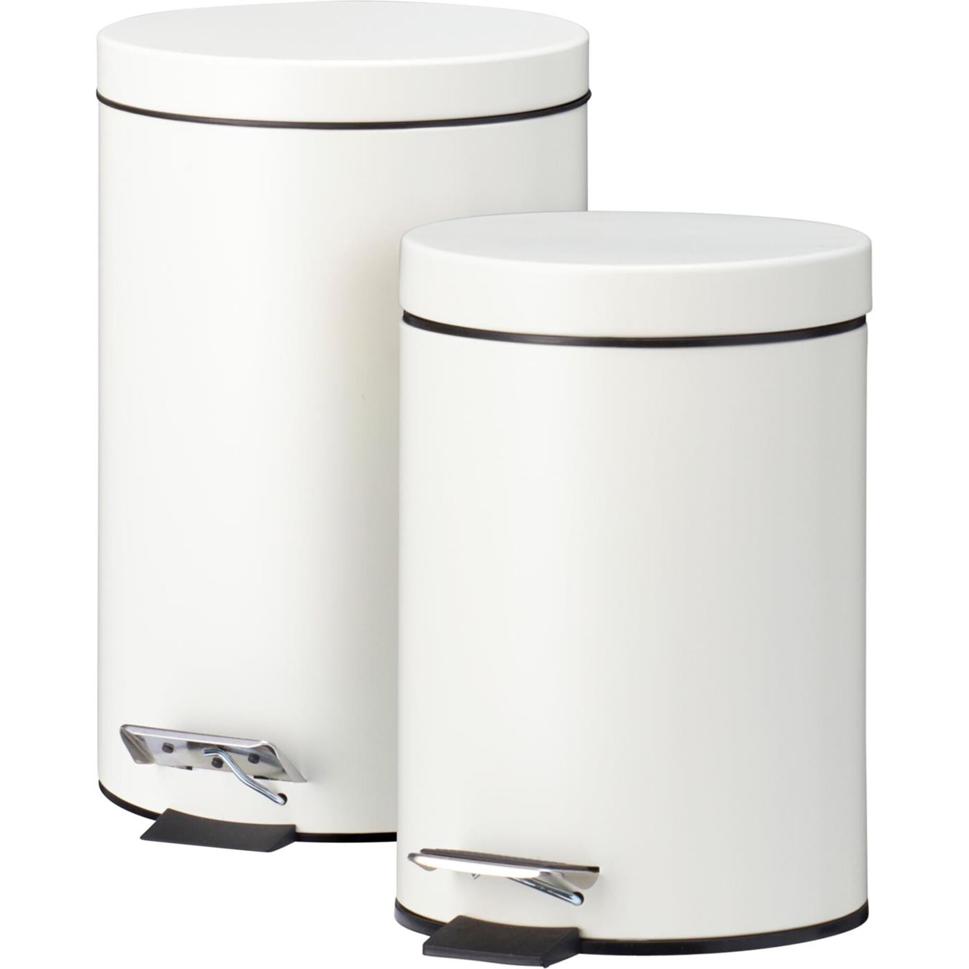 Treteimer-Set à 2 Stück 3l-12l cremefarben