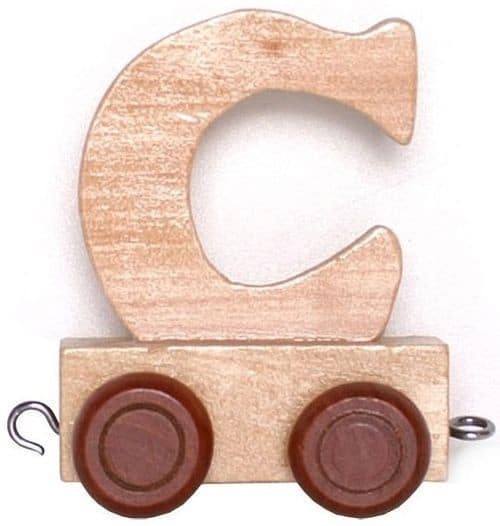Holzbuchstaben C mit Rädern 6 cm hoch