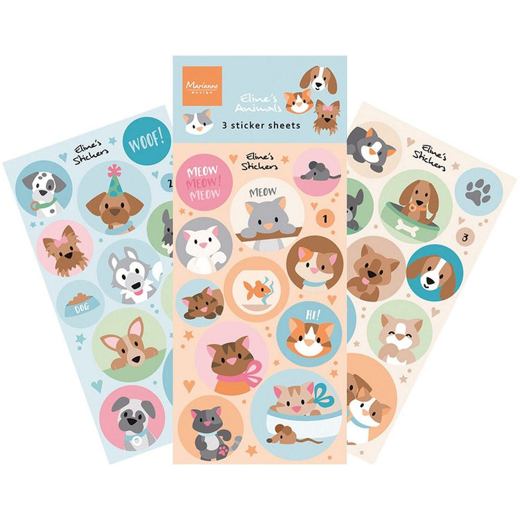 Marianne Design • Dekorationen Aufkleber Elines Katzen Hunde