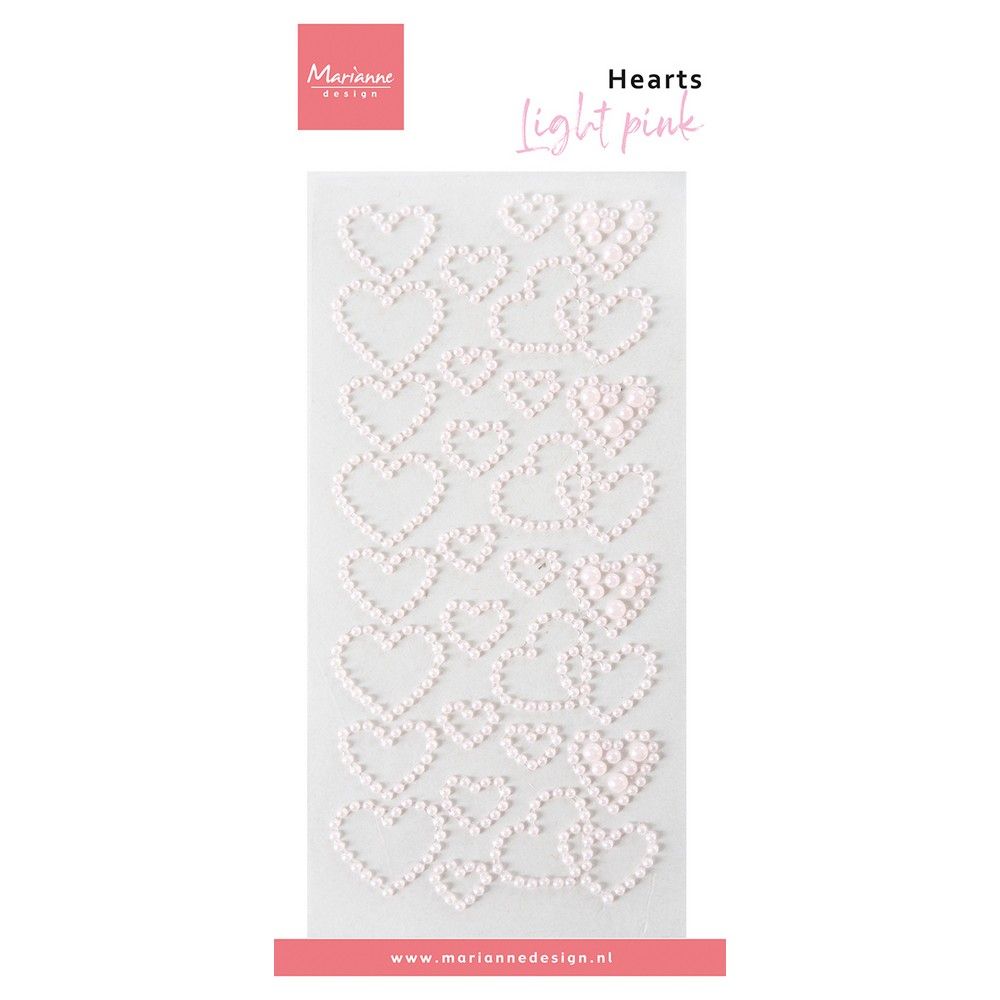 Marianne Design • Dekorationen Herzperlen hellrosa