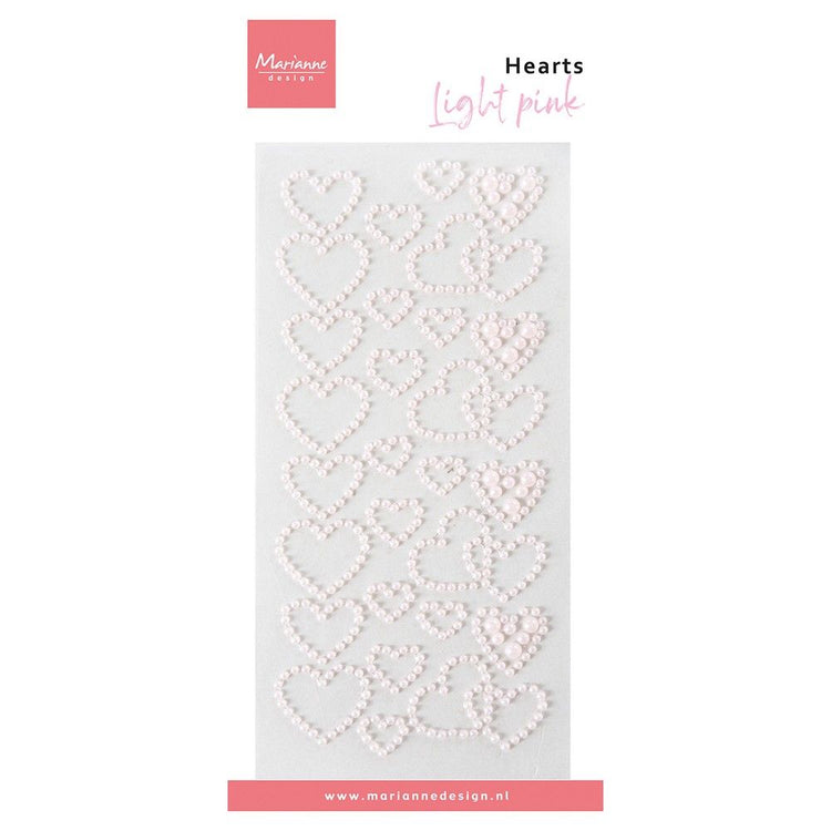 Marianne Design • Dekorationen Herzperlen hellrosa