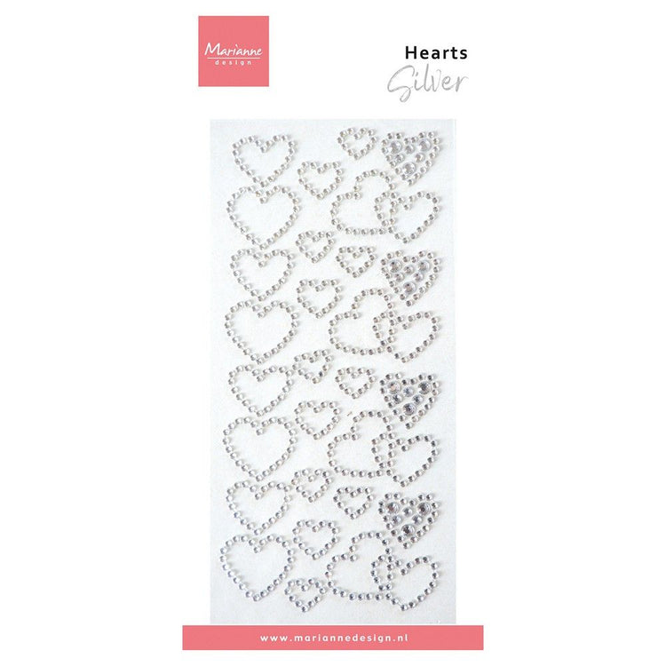 Marianne Design • Dekorationen Herz Strasssteine Silber