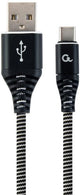 Cableexpert USB-C Ladekabel 2m geflochten schwarz - weiß - 9530141
