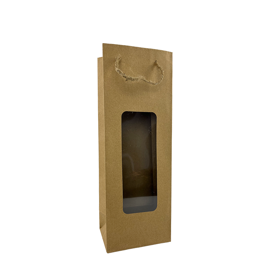 Geschenktüte mit Fenster für Flasche