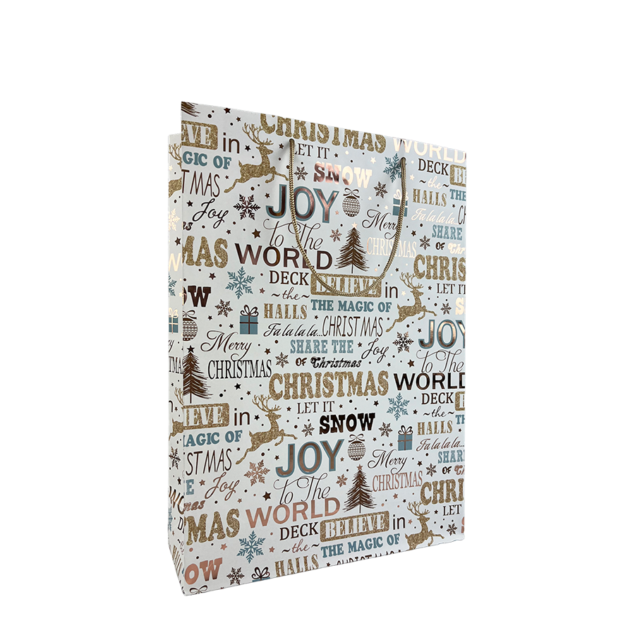 Geschenktüte Weihnachten weiß 25x8,5x34,5cm