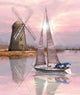 Bild Diamantmalerei Kristallkunstsegelboot mit Mühle