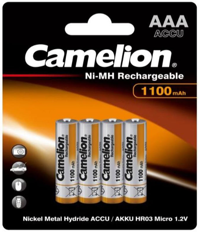 Camelion wiederaufladbare Batterien AAA Micro HR3 1100 mAh (4 Stück)