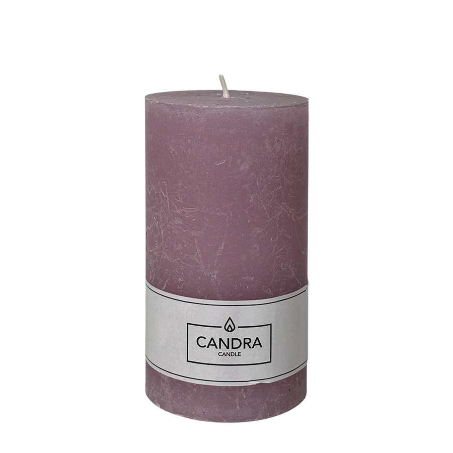 Candra rustikale Stumpenkerze Flieder 130 68mm